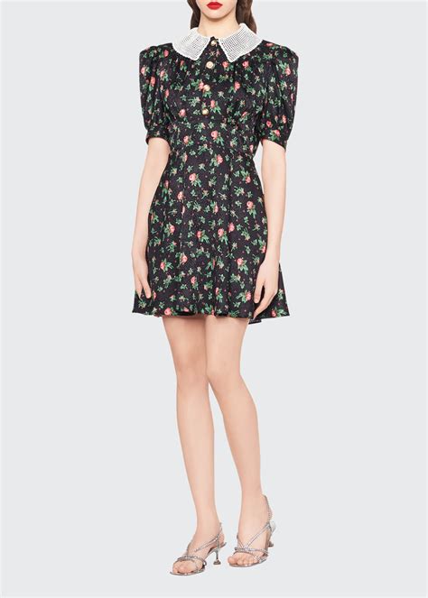 miu miu black floral dress|Miu Miu.